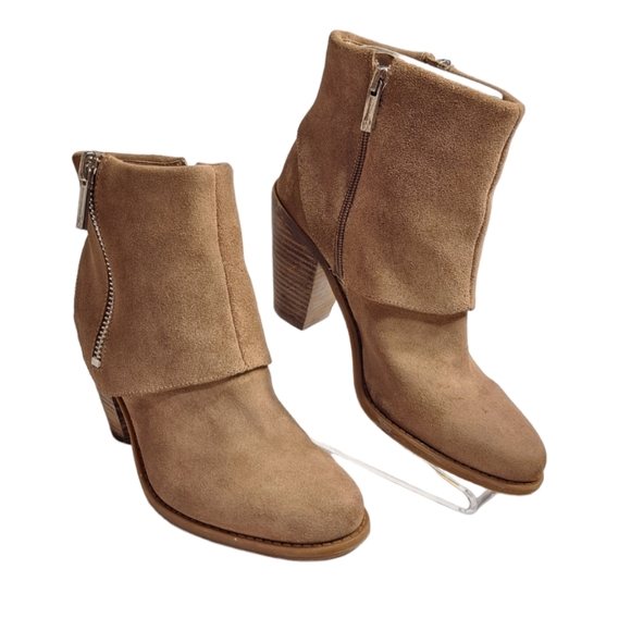 Jessica Simpson Women's Suede Ankle Heeled Boots Tan 7 1/2 M - Picture 6 of 14